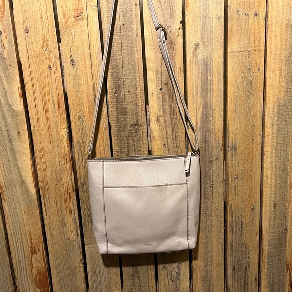 Fossil Gray Leather Shoulder Bag - Picture 2 of 11